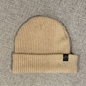 Flipside Classic Eco Beanie in Sand. Made From Recycled Cotton Yarn.